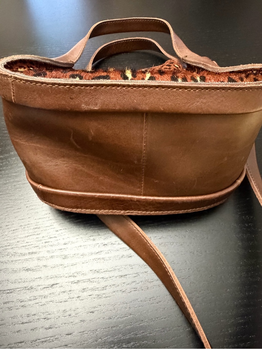 Madewell Sydney Leather Crossbody Leopard Calf Hair bag - Picture 7 of 11